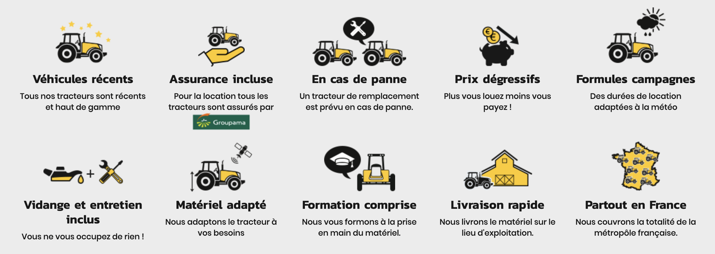 10 bonnes raisons de faire confiance à ALCATOR pour la location flash de votre tracteur